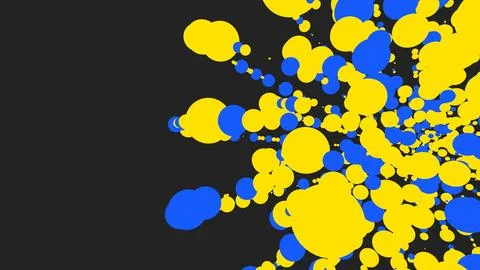 Yellow-blue abstract circles background. 3D rendering. Stock-Illustration