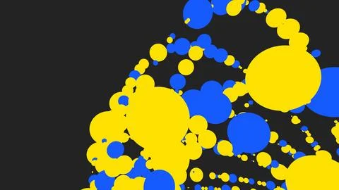 Yellow-blue abstract circles background. 3D rendering. Stock Illustration