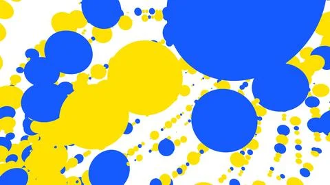 Yellow-blue abstract circles background. 3D rendering. Stock Illustration