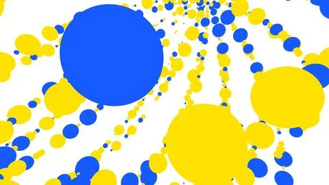 Yellow-blue abstract circles background. 3D rendering. Stock Illustration