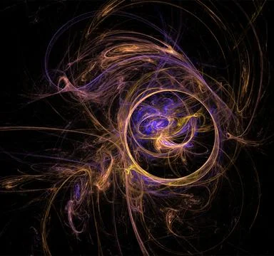 Yellow blue abstract pattern on black background, wallpaper, design Stock Illustration