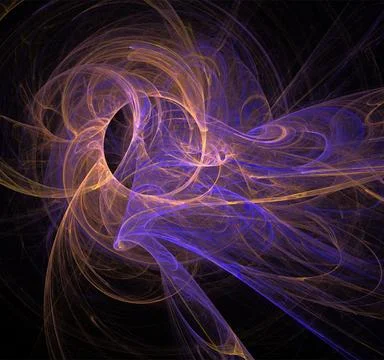 Yellow blue abstract pattern on black background, wallpaper, design Stock Photos