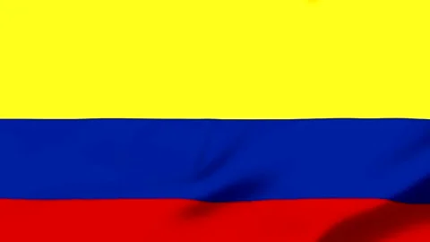 Yellow blue and red flag with realistic fabric texture Stock Footage 343574005