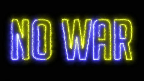 Yellow-blue animation of text NO WAR. Stock Footage 171028338
