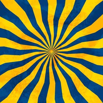 Yellow blue background sun rays retro grunge 60-70 years. Abstract texture Illustrazione stock