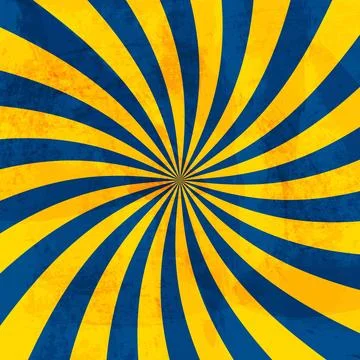 Yellow blue background sun rays retro grunge 60-70 years. Abstract texture Stock Illustration