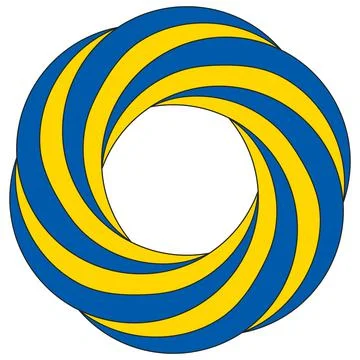Yellow blue circular pattern flag Ukraine, symbol free country UA Stock Illustration