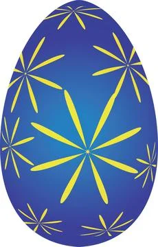 Yellow with blue  Easter egg Stock Illustration