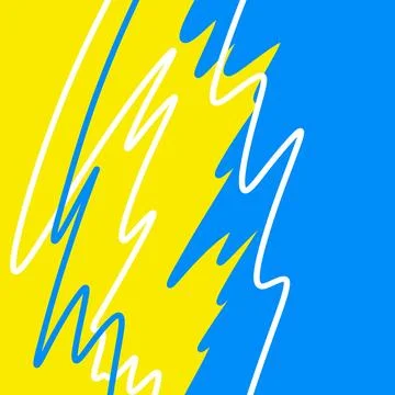 Yellow Blue Energetic Scribble Abstract Background Stock Illustration