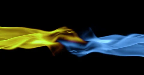 Yellow Blue Flame Stock Footage 172384698