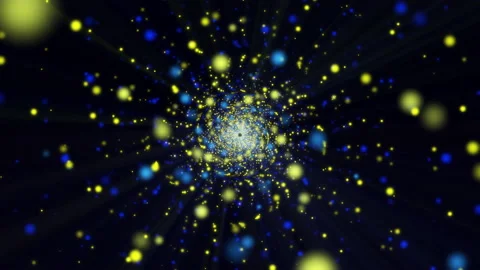 Yellow Blue Galaxy Background Loop Stock Footage 236561362