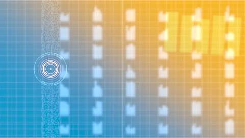 Yellow blue glowing background with technological design. Stock Footage 153472696