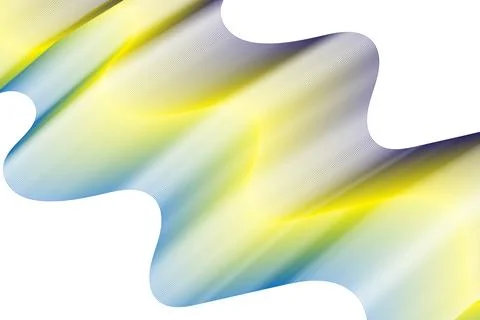 Yellow Blue Gradient Wave  Abstract Fluid Pattern with Soft Motion and Whit.. Stock Illustration