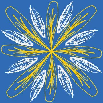 Yellow blue pattern for tiles talavera style, vector illustration for design 스톡 일러스트