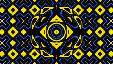 Yellow blue pulsating pattern changing color Stock Footage 179632851