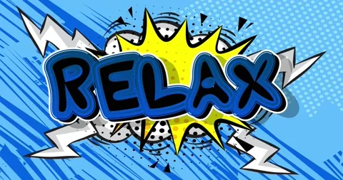 Yellow Blue Relax Comic Book Word Stock Footage 171949856