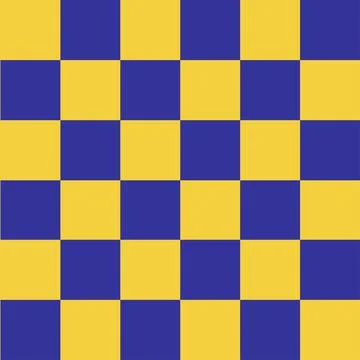 Yellow Blue Retro Chess Board Background Stock Illustration
