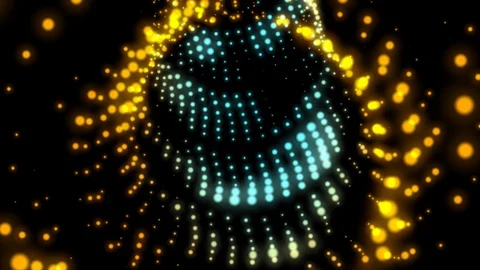 Yellow-blue round tunnel Stock-Footage 106962134