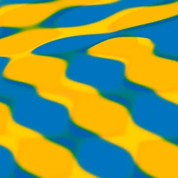 Yellow Blue Wavy Paint Surface Stock Illustration