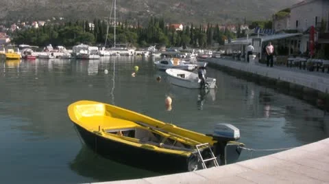 Yellow boat Stock Footage 12524900