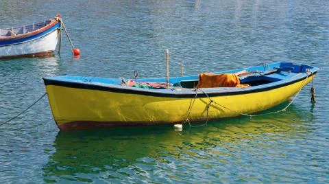 Yellow boat Stock Photos