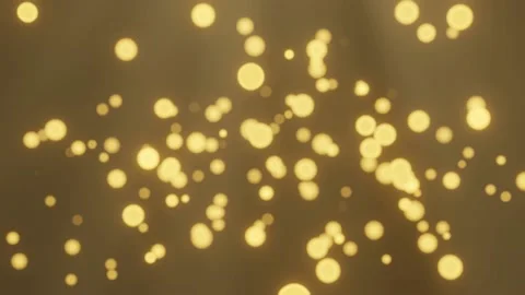 Yellow Bokeh Background Video Loop, Golden 3D Render Background Stock Footage 232386329