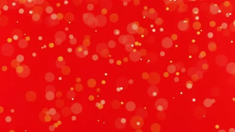 Yellow bokeh falling on red background, 3d render video 4K UHD. Видео 172507630