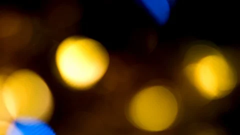 Yellow bokeh light effect abstract background, animation of sparkle circles Stock Footage 125623028