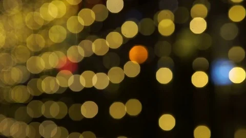 Yellow bokeh lights Video stock 83596174