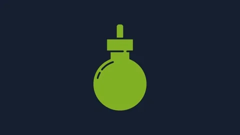 Yellow Bomb ready to explode icon isolated on blue background. Happy Halloween Stock Footage 232071853