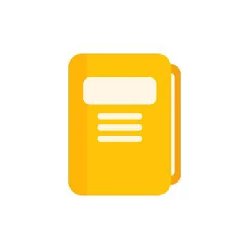 Yellow book icon representing learning and knowledge Stock Illustration