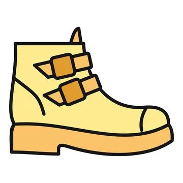 Yellow boot with buckles icon vector illustration Stock Illustration