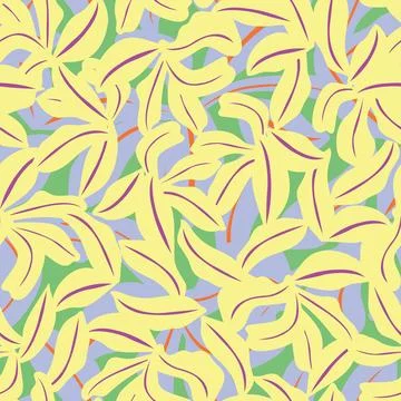 Yellow Botanical Floral seamless pattern design Stock Illustration