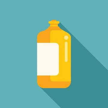 Yellow bottle packaging mockup with blank label on turquoise background Stock Illustration