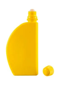 Yellow bottle on a white background 스톡 사진