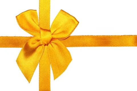 Yellow bow closeup Stock Photos