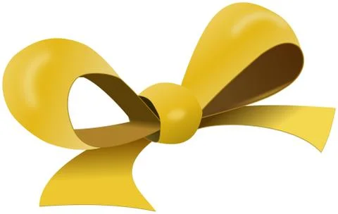 Yellow bow for gift box Illustrazione stock