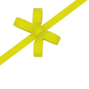 Yellow bow on a white background Stock Illustration