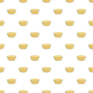 Yellow bowls seamless pattern on white background Illustrazione stock