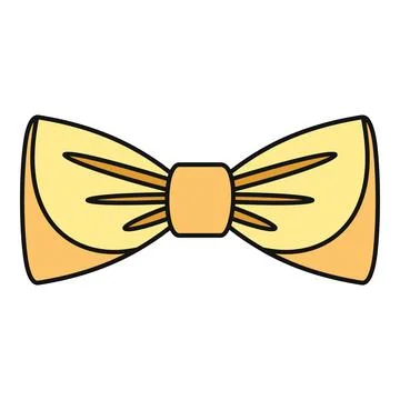 Yellow bowtie accessory in cartoon vector style Stock Illustration