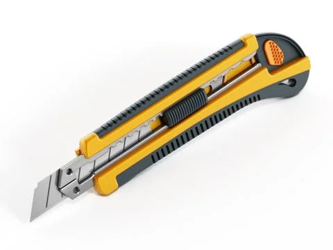 Yellow box cutter Stock Illustration