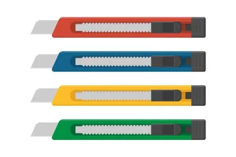 Yellow box cutter vector illustration isolated on white background Stock Illustration