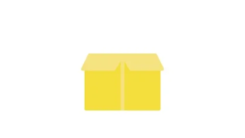A yellow box with a gear positioned on top, symbolizing machinery or settings Stock Footage 333550586