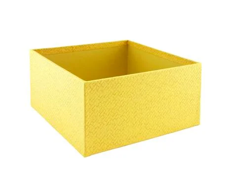 Yellow box on white background Stock Photos