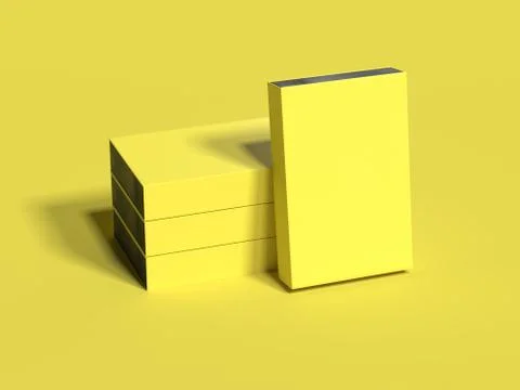 Yellow boxes on yellow background, 3d rendering Illustrazione stock
