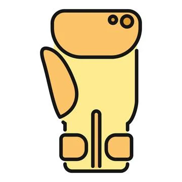 Yellow boxing glove representing combat sport and training Stock Illustration