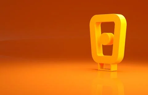 Yellow Boxing training paws icon isolated on orange background. Minimalism Stock Illustration