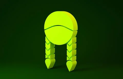 Yellow Braid icon isolated on green background. Minimalism concept. 3d illust イラスト素材