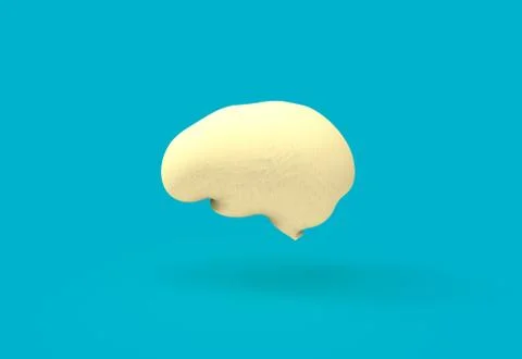 Yellow brain, intelligence idea and brainstorming concept Stock Illustration