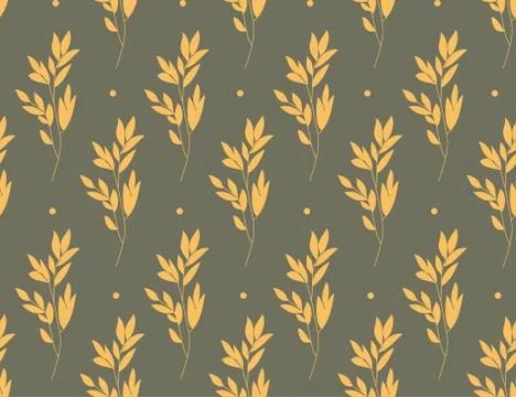 Yellow branches on gray Stock Illustration